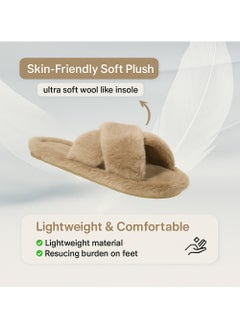 Mon Ami Women's Home Slippers | Memory Foam, Fuzzy, Soft and Warm Cozy Open Toe Fluffy Home Shoes | Non Slip Slippers for Women and Girls  - Image 3