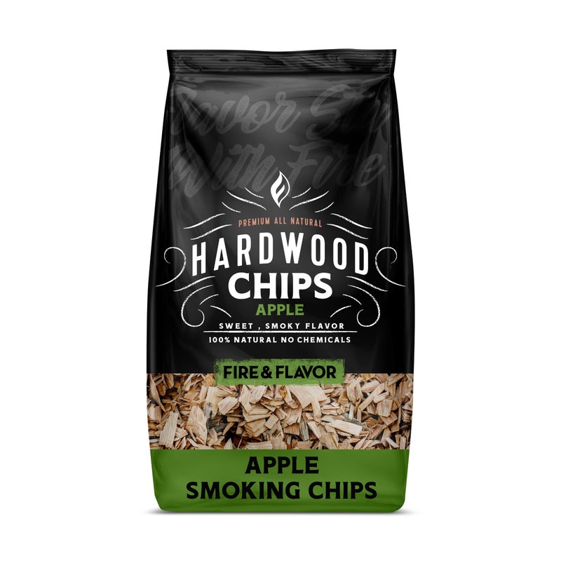 Fire & Flavor Fire  Flavor Premium All Natural Wood Chips for Smoker  Wood Chips for Smoking  Smoker Wood Chips  Smoker Accessories Gifts for Men and Women  Apple  2lbs 