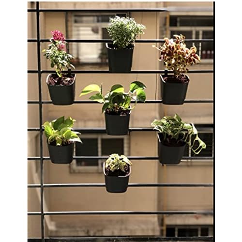CAPPL 10 Pieces Black Vertical Garden Wall Hanging Pot, 12 Cm X 8 Centimeters - Image 1