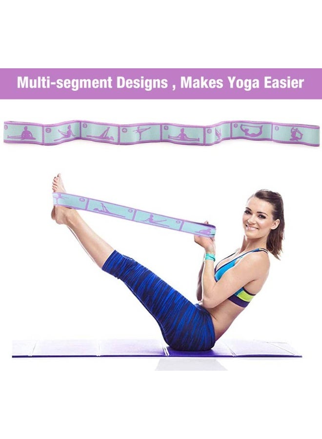 HASTHIP HASTHIP Yoga Stretching Strap, Elastic Yoga Stretching Strap, Sectional Hoop Nylon Yoga Strap  (Purple)  - Image 3