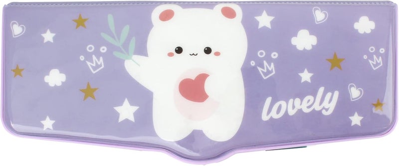 Minache Wide use compliant quality Multifunction Pencil Case, Pencil Box with 2 Compartments for Students - Cartoon Pattern Stationery Set with Pop Out Scissors and Pencil Sharpener Global sizing options - Image 2
