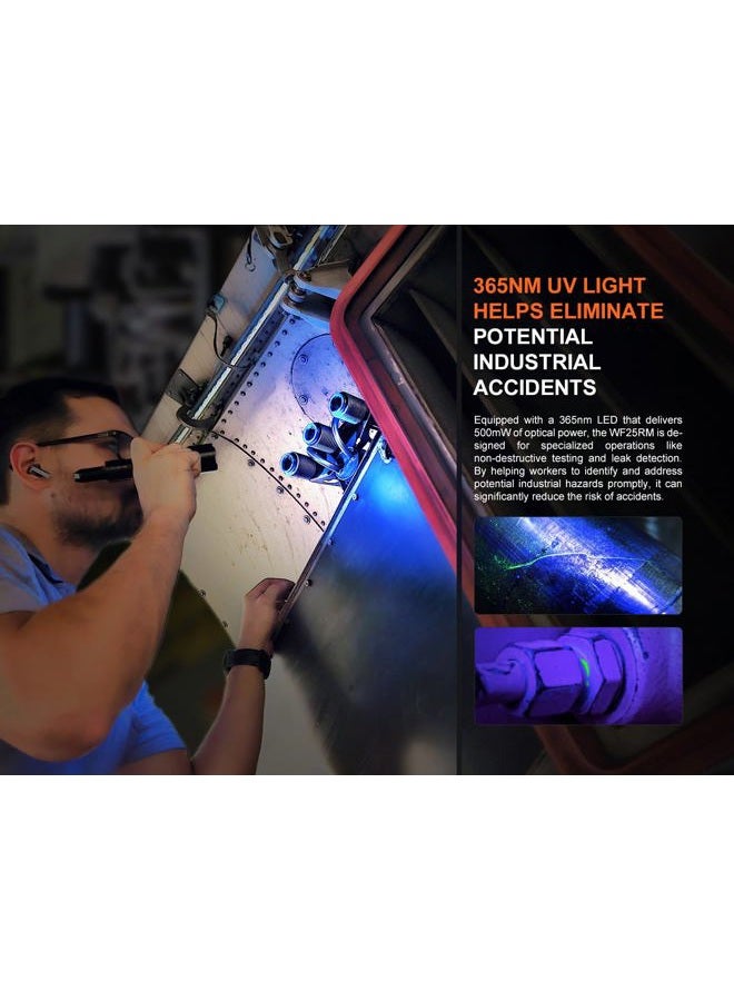 fenix WF25RM 3000 Lumen Police Duty Flashlight/Blacklight Charging Cradle, USB-C Rechargeable Battery and EdisonBright Charging Cable Carrier - Image 5