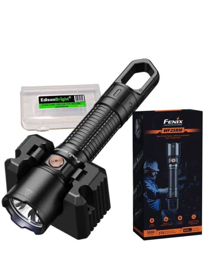 fenix WF25RM 3000 Lumen Police Duty Flashlight/Blacklight Charging Cradle, USB-C Rechargeable Battery and EdisonBright Charging Cable Carrier - Image 1