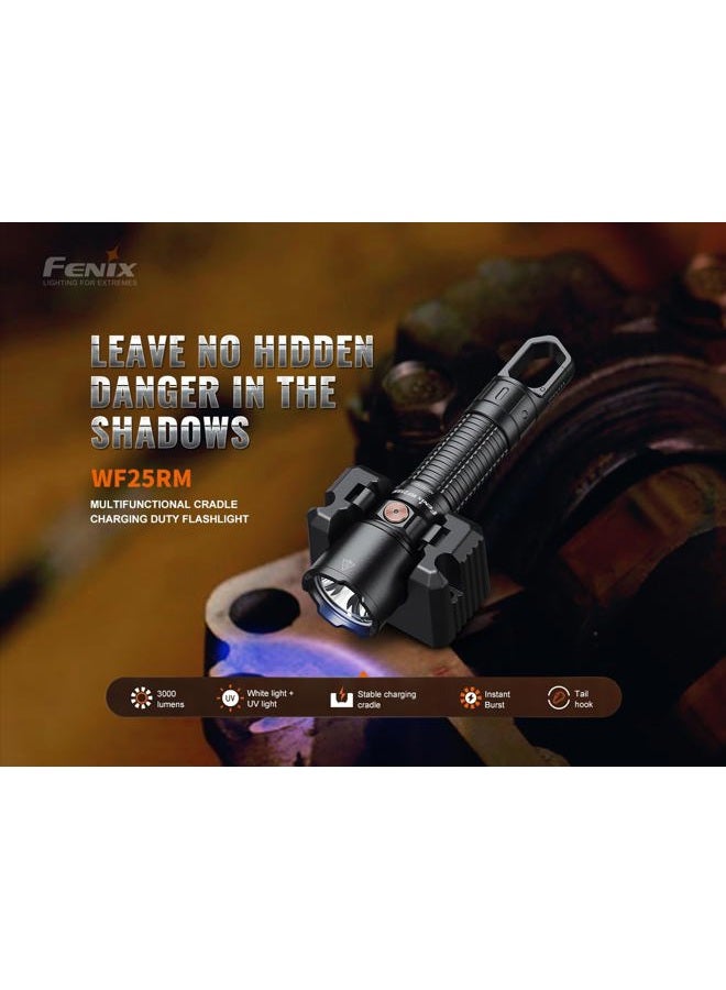 fenix WF25RM 3000 Lumen Police Duty Flashlight/Blacklight Charging Cradle, USB-C Rechargeable Battery and EdisonBright Charging Cable Carrier - Image 3