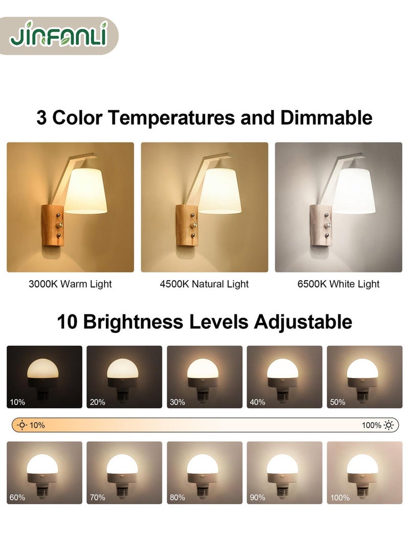 جين فان ل أنا لمبات إضاءة قابلة لإعادة الشحن، عبوة واحدة من لمبات تعمل بالبطارية مع جهاز تحكم عن بعد، لمبة قابلة للشحن لاسلكيًا وبدون أسلاك، قابلة للتعتيم، 3 درجات حرارة ألوان، مؤقت، شحن قابل للفصل - Image 2