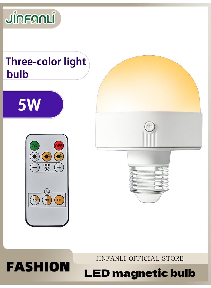 جين فان ل أنا لمبات إضاءة قابلة لإعادة الشحن، عبوة واحدة من لمبات تعمل بالبطارية مع جهاز تحكم عن بعد، لمبة قابلة للشحن لاسلكيًا وبدون أسلاك، قابلة للتعتيم، 3 درجات حرارة ألوان، مؤقت، شحن قابل للفصل - Image 1