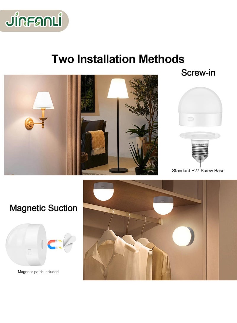 جين فان ل أنا لمبات إضاءة قابلة لإعادة الشحن، عبوة واحدة من لمبات تعمل بالبطارية مع جهاز تحكم عن بعد، لمبة قابلة للشحن لاسلكيًا وبدون أسلاك، قابلة للتعتيم، 3 درجات حرارة ألوان، مؤقت، شحن قابل للفصل - Image 3