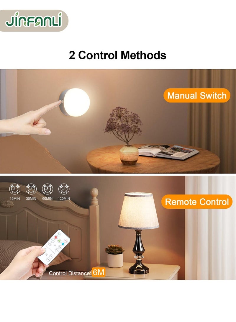 جين فان ل أنا لمبات إضاءة قابلة لإعادة الشحن، عبوة واحدة من لمبات تعمل بالبطارية مع جهاز تحكم عن بعد، لمبة قابلة للشحن لاسلكيًا وبدون أسلاك، قابلة للتعتيم، 3 درجات حرارة ألوان، مؤقت، شحن قابل للفصل - Image 4