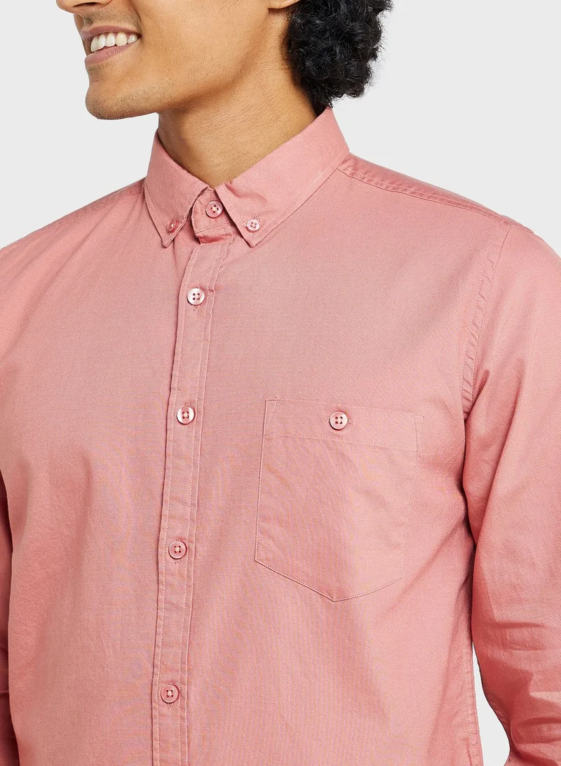 سفنتي فايف Pure Cotton Casual Single Pocket Shirt