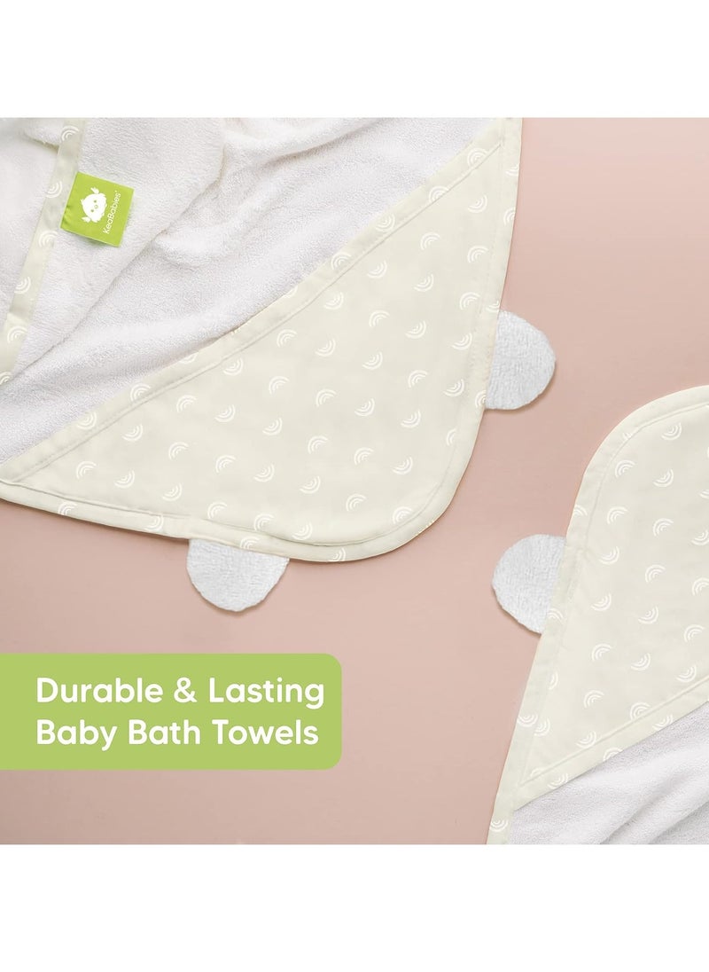 KeaBabies - KeaBabies Baby Hooded Towel - Bamboo Baby Towel Organic Bamboo Towel -Baby Bath Towel with Hood for Girls, Babies, Newborn Boys, Toddler (Rainbow) - Image 1