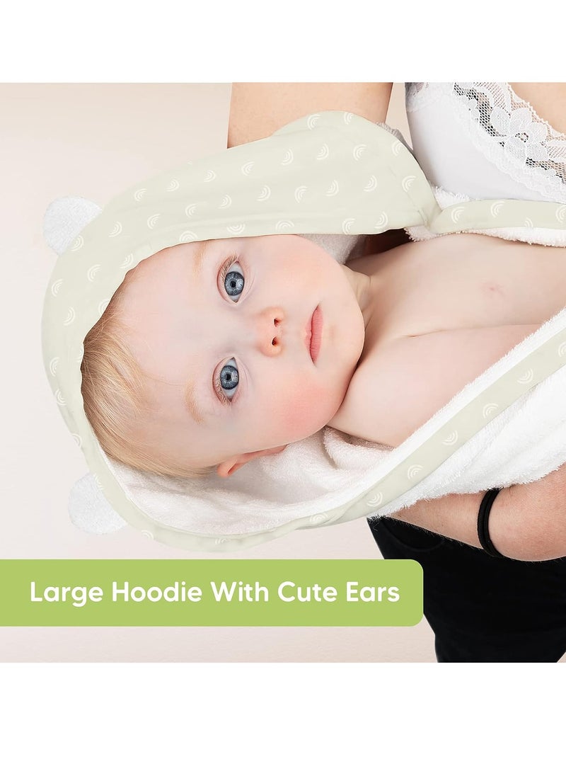 KeaBabies - KeaBabies Baby Hooded Towel - Bamboo Baby Towel Organic Bamboo Towel -Baby Bath Towel with Hood for Girls, Babies, Newborn Boys, Toddler (Rainbow) - Image 1