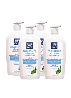 Kiss My face Kiss My Face Moisture Shave Cream Fragrance Free Shaving Cream for Men and Women 11 oz Pump Bottle 4 Pack Packaging May Vary 