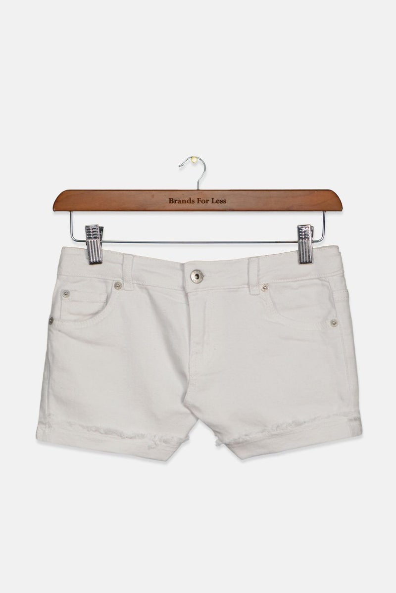 LUCKY BRAND Kids Girl Riley Denim Shorts, White - Image 1