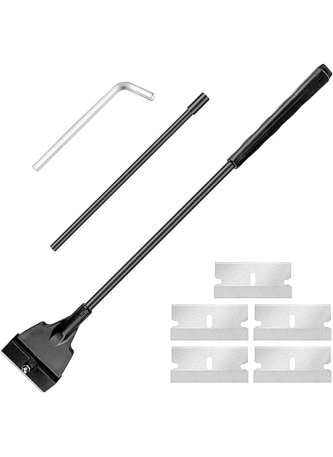 PROMASS promass Fish Tank Scraper for Glass, 21.65inch/55cm Algae Scraper for Glass Aquariums, Stainless Steel Cleaning Tool Kit with 5 Blades & Blade Safety Cover  - Image 1