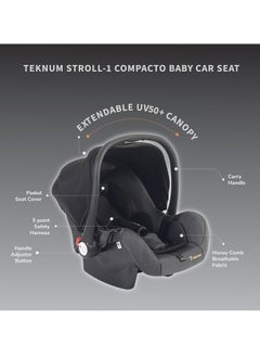 TEKNUM Teknum STROLL-1 Compacto Baby Car Seat-Black  - Image 5