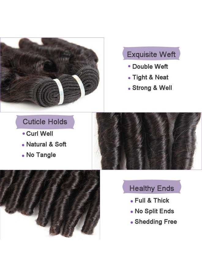 Molefi Brazilian Funmi Hair Loose Wave 4 Bundles Spiral Curl Hair Bundles Short Curly Weave 9A Unprocessed Brazilian Human Hair Extensions 50G/Pc Full Head Natural Color (8 8 8 8 Inch)  - Image 5