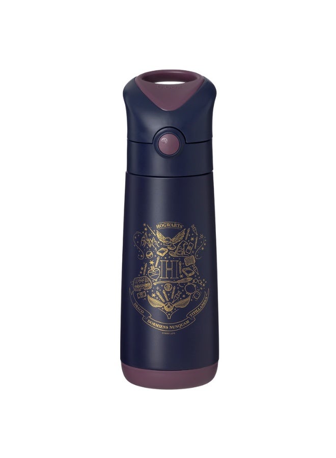 b.box زجاجة مشروبات معزولة – 500 مل إصدار هاري بوتر، مصنوعة من الفولاذ المقاوم للصدأ مزدوج الجدار، تحافظ على المشروبات باردة لمدة 15 ساعة أو دافئة لمدة 8 ساعات، غطاء قابل للفتح مع قشة سهلة الاستخدام، خالية من BPA، تصميم مقاوم للتسرب وصديق للأطفال - Image 1