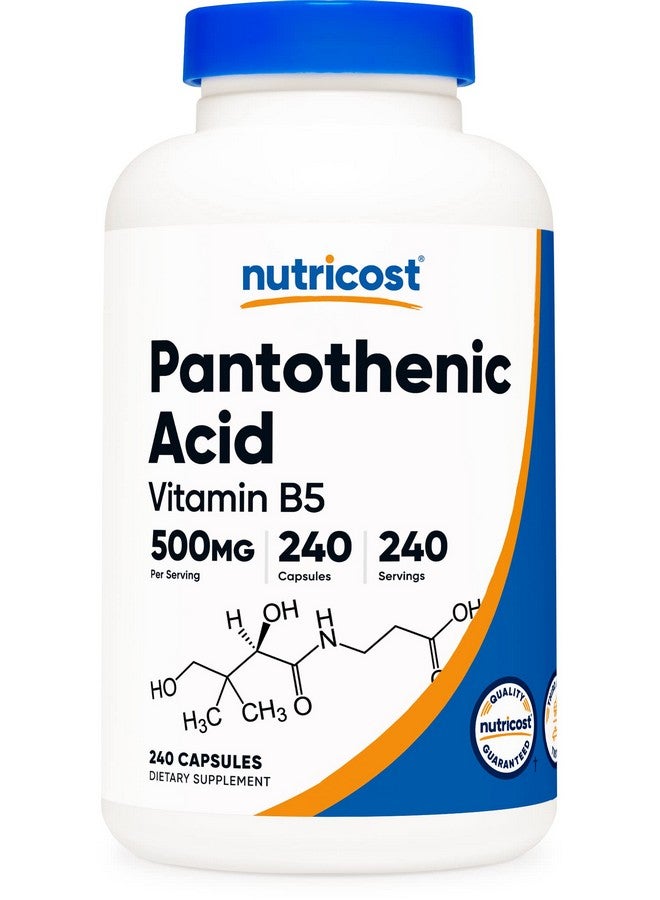 Nutricost Pantothenic Acid (Vitamin B5) 500Mg 240 Capsules - Image 1