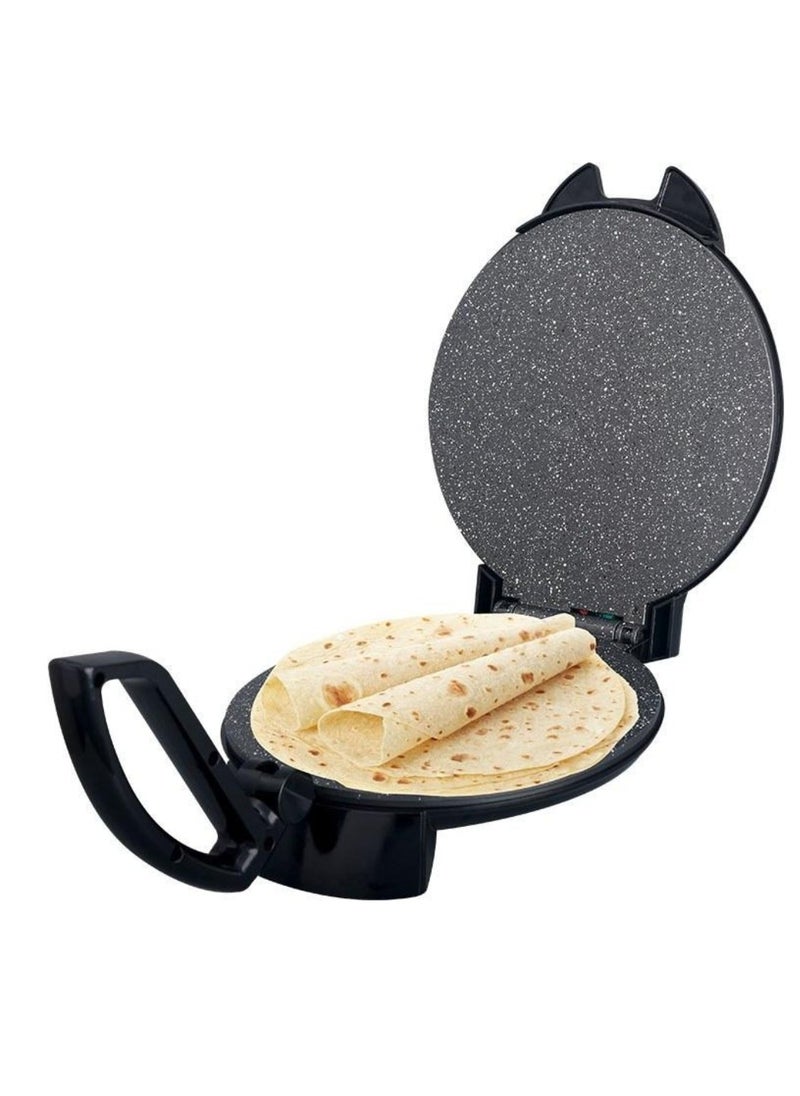 Generic MATSU 10-Inch Electric Roti Maker – 1200W Non-Stick Chapati, Paratha & Flatbread Press with Heavy-Duty Stainless Steel Body, Adjustable Temperature Control, Dual Indicator Lights for Power & Heat, Safety Lock for Secure Use, Easy-to-Clean Non-Stick Cooking Plates, Instruction Manual Included – 220-240V High-Efficiency Kitchen Appliance for Home Use in UAE  - Image 1