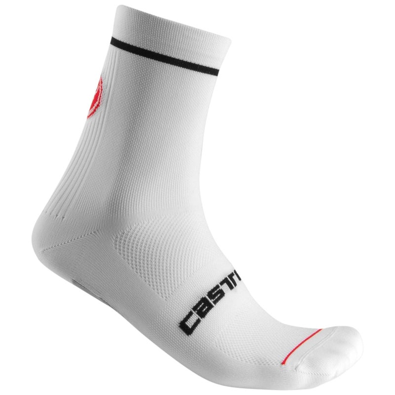 CASTELLI Men’s Entrata 13 Sock, Performance Cycling Apparel, Moisture Wicking with Midfoot Support Band, Road & Gravel Biking - White - Small/Medium - Image 5