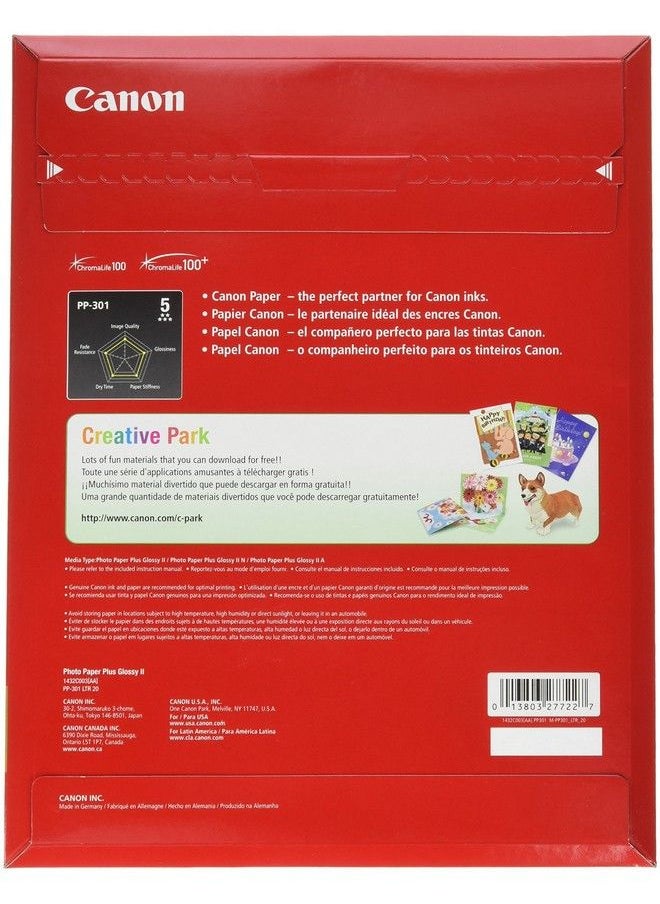 Canon - Ink 1432C003 Photo Paper Plus Glossy Ii 8.5" X 11" 20 Sheets - Image 1