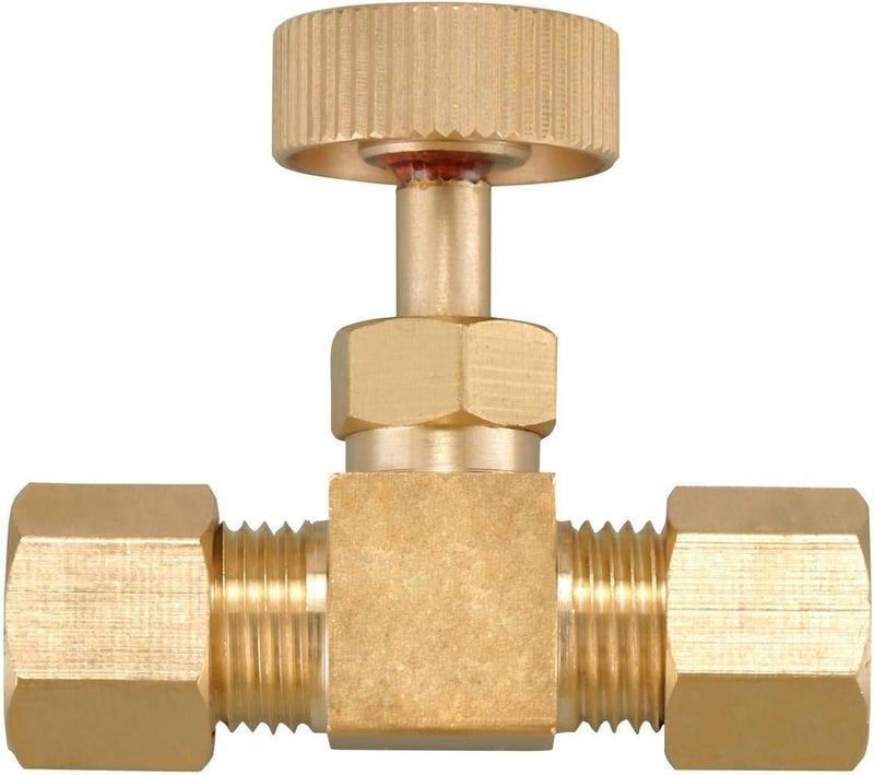 Minimprover Premium Brass Replacement Control Needle Valve 1/4" OD Compression X 1/4" OD Compression - Image 2