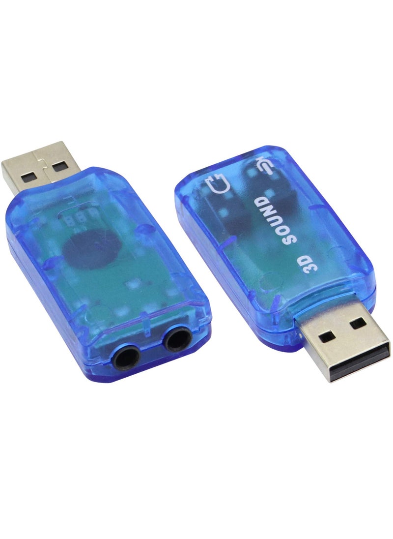 AROAQ Usb Sound Card, External Driver-free Convenient Audio Microphone Sound Card, 3d Audio Sound Card Adapter Virtual Channel For Windows And Mac, Pc, Notebook  - Image 1