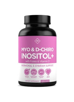 Premium Inositol Supplement Myoinositol And Dchiro Inositol Plus Folate And Vitamin D Ideal 40:1 Ratio Hormone Balance & Healthy Ovarian Support For Women Vitamin B830 Day Supply