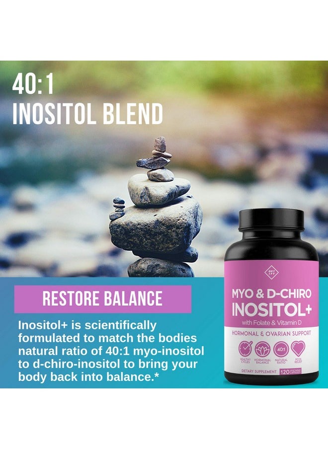 Optify - Premium Inositol Supplement Myoinositol And Dchiro Inositol Plus Folate And Vitamin D Ideal 40:1 Ratio Hormone Balance & Healthy Ovarian Support For Women Vitamin B830 Day Supply - Image 1