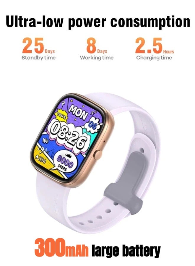 ريماكس ساعة WATCH25 الذكية المقاومة للماء بمعيار IP68، شاشة AMOLED عالية الدقة بالكامل مقاس 1.85 بوصة، ساعة رياضية، مكالمات بلوتوث، مراقبة معدل   ضربات القلب، مراقبة النوم، عمر بطارية طويل، إطار من سبائك الزنك، متوافقة مع أجهزة Android و iOS، لون ذهبي وردي. - Image 5