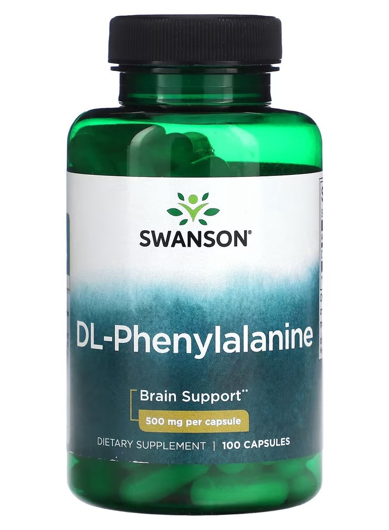 Swanson, DL-Phenylalanine, 500 mg, 100 Capsules