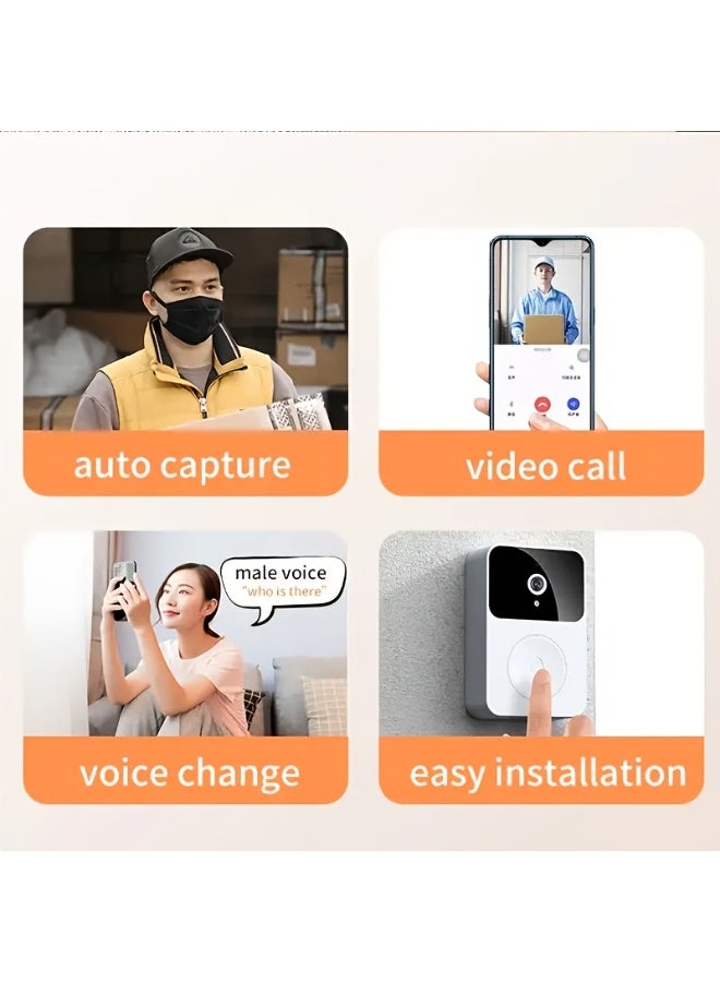 1080P HD Wireless Video Doorbell with Camera,Ring Camera Outdoor Wireless, Night Vision,Two-Way Talk, Weatherproof, Rechargeable Battery,Real-Time Mobile Phone Alerts - Image 2