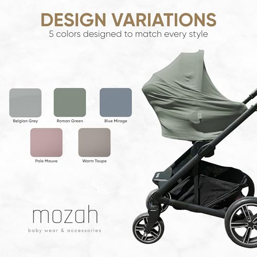 MOZAH Baby Multi-Use Cover: 9-in-1 Car Seat Covers for Babies, Nursing Cover for Breastfeeding & More, Ultra-Soft & Stretchy Infant Car Seat Cover (Roman Green) - Image 5