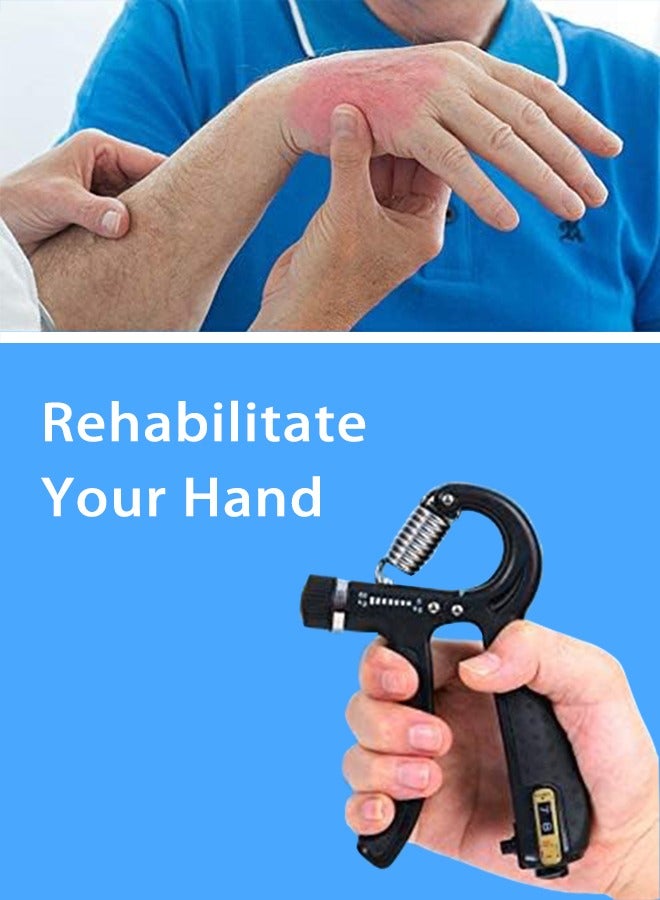SUCITY 5 Pack Hand Grip Strengthener Trainer Kit-Hand Strengthener Grip Strength Kit -Forearm Grip Adjustable Resistance-Finger Stretcher-Hand Gripper-Finger Exerciser for Men Or Women