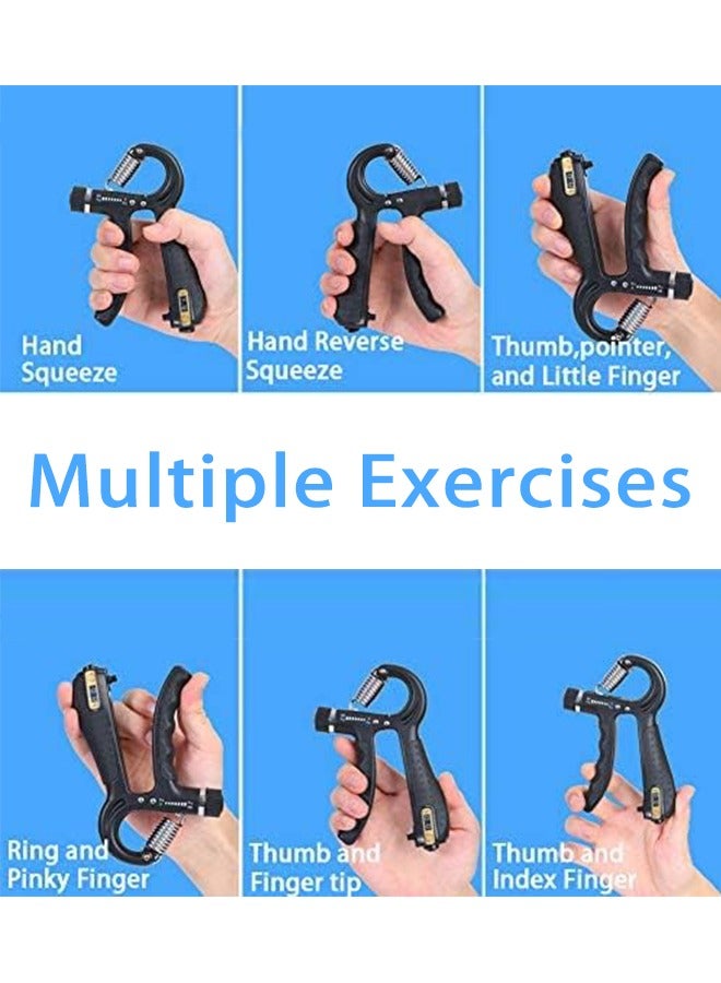 SUCITY 5 Pack Hand Grip Strengthener Trainer Kit-Hand Strengthener Grip Strength Kit -Forearm Grip Adjustable Resistance-Finger Stretcher-Hand Gripper-Finger Exerciser for Men Or Women