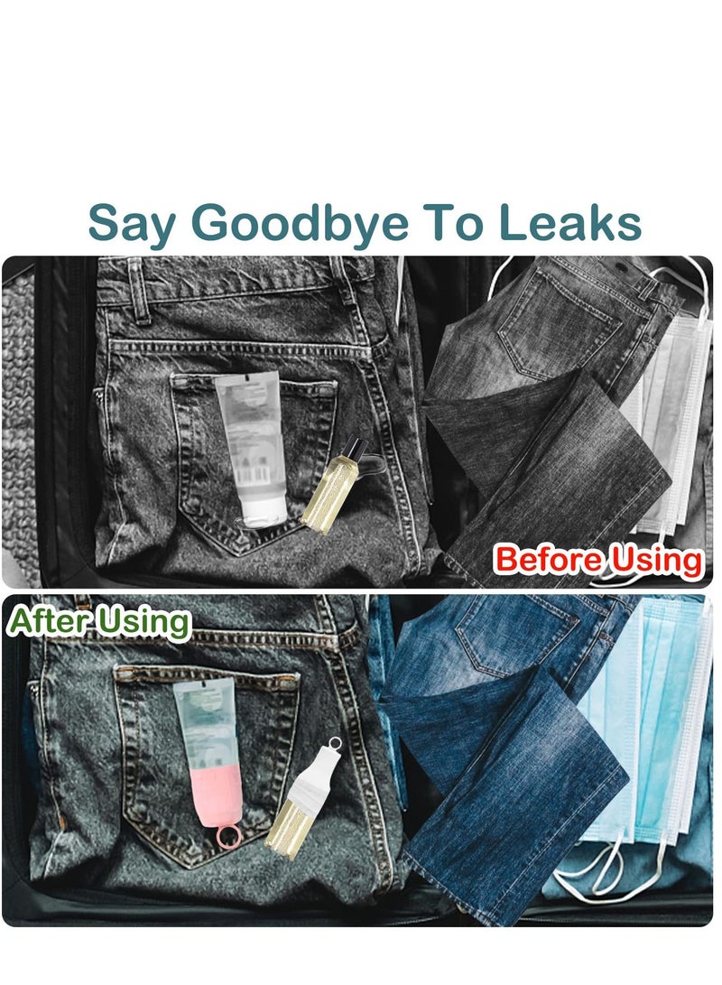 SYOSI 8 Pack Elastic Sleeves for Leak Proofing Travel, Leak Locks Toiletry Skins Travel Bottles Leak Proof Silicone Sleeve Covers for Travel Container in Luggage Reusable Toiletries Accessory  - Image 5
