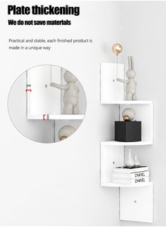 KYD 5 Tier Wall Mount Corner Shelf Wood Display Storage Shelves for Home Office Decor  - Image 4