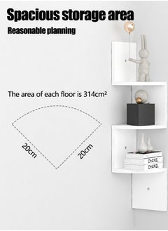 KYD 5 Tier Wall Mount Corner Shelf Wood Display Storage Shelves for Home Office Decor  - Image 3