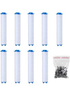 RATSAW Set of 9 Pcs PP Cotton Filter and Ion Stone Beads High Pressure Handheld Shower Head PP Cotton Filter Cartridge for Replacement  - Image 1