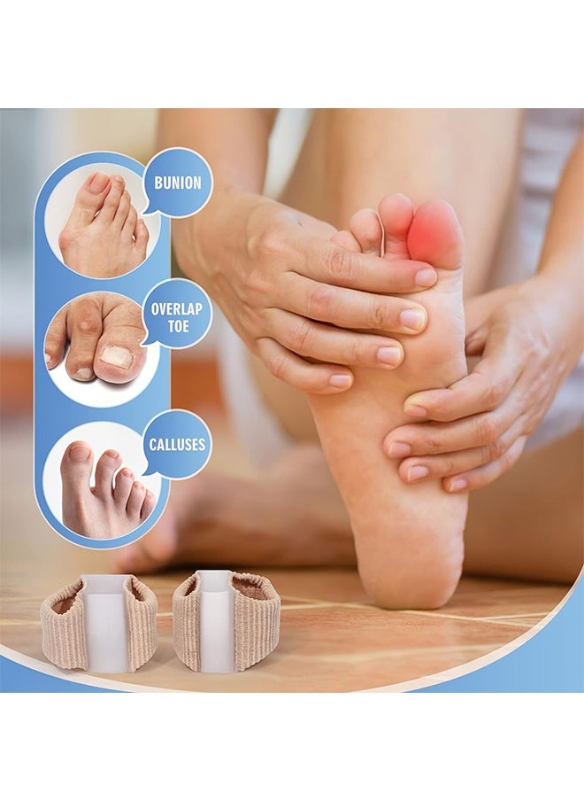 HY Gel Toe Spacer Separators, 2 PCS Bunion Corrector for Overlapping Toe (1st/2nd Toe), Silicone Toe Spacers with Soft Gel Lining for Hallux & Bunion(0.6'' Thick)  - Image 5