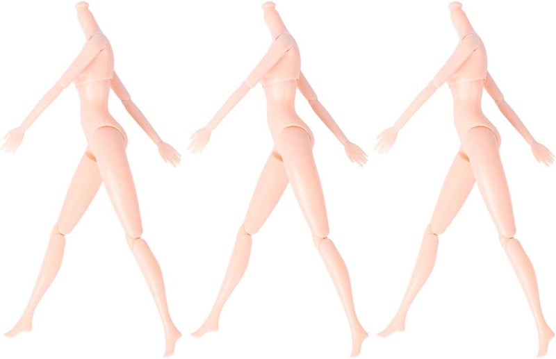 comfrt 3pcs 12 Moveable Joints Toys Doll Body Without Head Female Figure Naked Body Dolls Toy pullip doll,doll body,doll joints(A) - Image 1