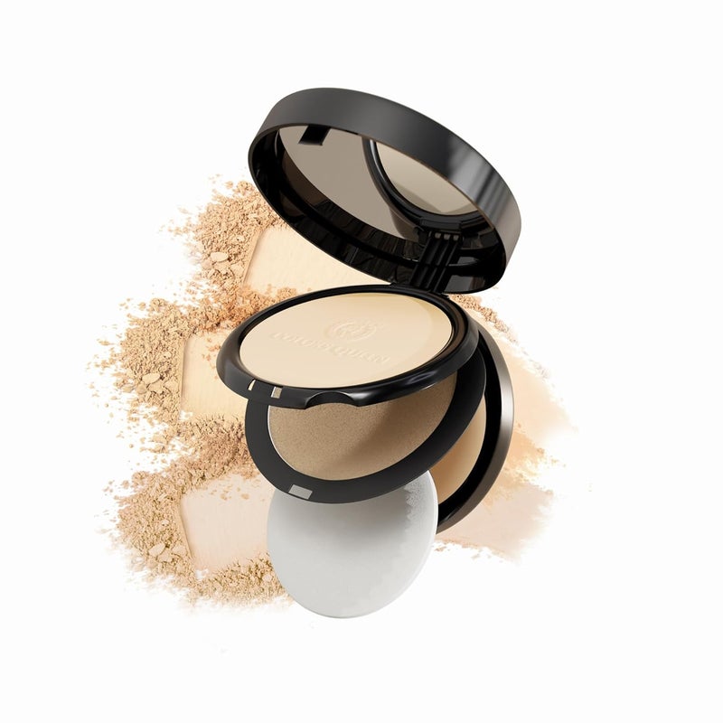 COLORS QUEEN Colors Queen 3in1 Multi Effect Sun Block Compact Powder Long Lasting Compact Powder with Highlighter Blends Effortlessly Absorbs Oil Lightweight Compact Powder for Women Natural Beige - Image 1