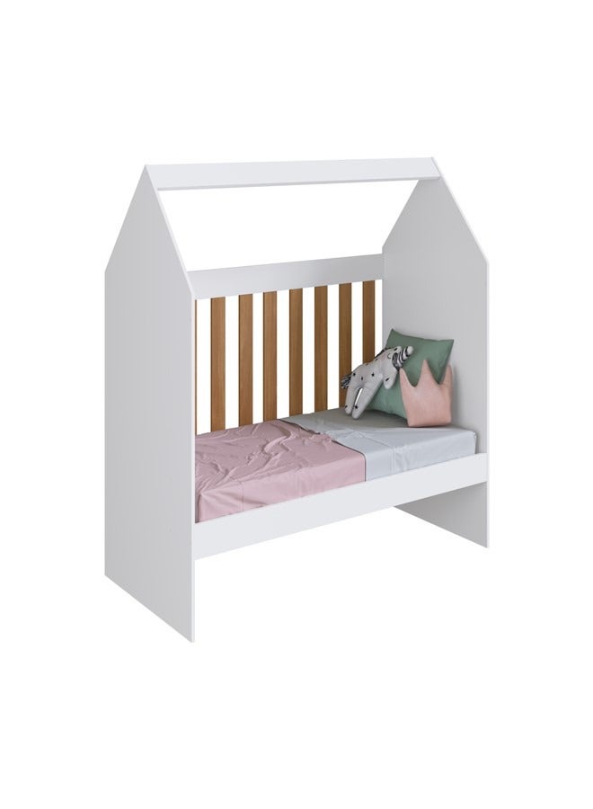 ارت ان  سرير أطفال خشب لغرف الأطفال لون ابيض/ بني 132.6*111*63 - Image 2