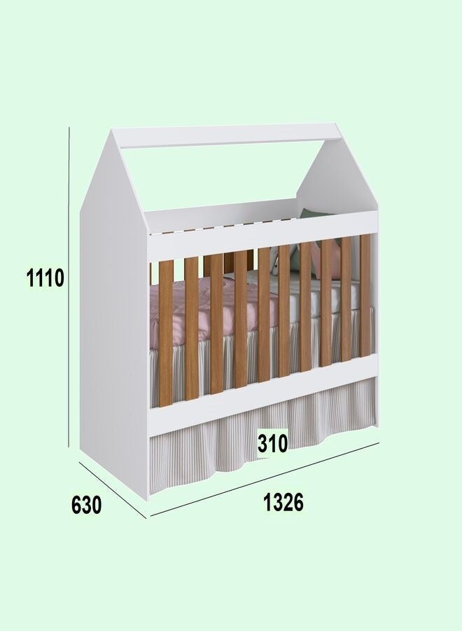 ارت ان  سرير أطفال خشب لغرف الأطفال لون ابيض/ بني 132.6*111*63 - Image 3