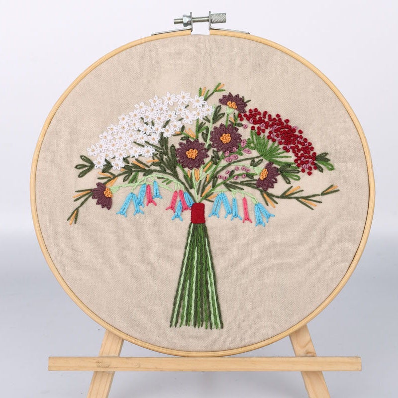 Diy Handmade Embroidery Embroidery Material Bag Original Bouquet Bouquet Flower European Embroidery Sewing Kit English - Image 5