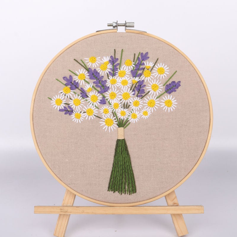 Diy Handmade Embroidery Embroidery Material Bag Original Bouquet Bouquet Flower European Embroidery Sewing Kit English - Image 1