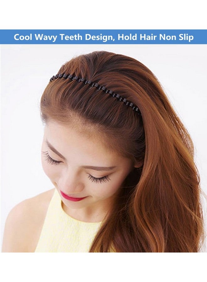 bodbop XINGZHE رباط شعر معدني للرجال رباط رأس للنساء أربطة شعر للرجال أربطة رأس عصرية لغسل الوجه المكياج الرياضة حلقة شعر سوداء مرنة غير قابلة للانزلاق رباط شعر متموج للرجال (أسود) - Image 5