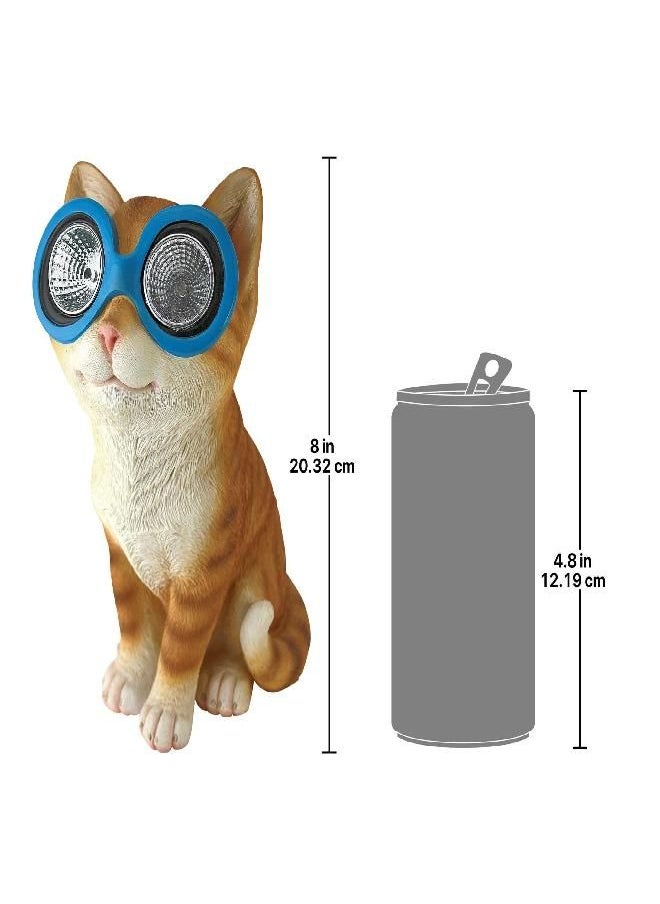 Design Toscano Design Toscano QL58930 Bright Eyes Solar Cat Garden Statue, Full Color  - Image 3