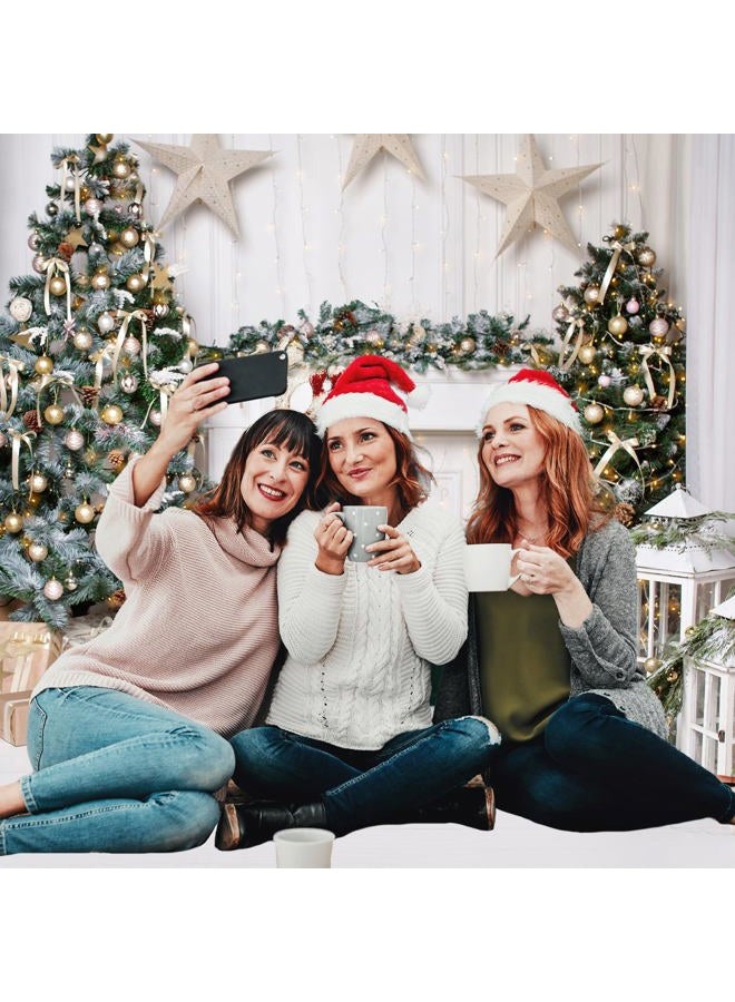 Avezano Christmas Photography Backdrop for Children Kids Portrait Photoshoot Indoor White Fireplace Wood Floor Xmas Background for Photo Studio (5x7ft) - Image 3