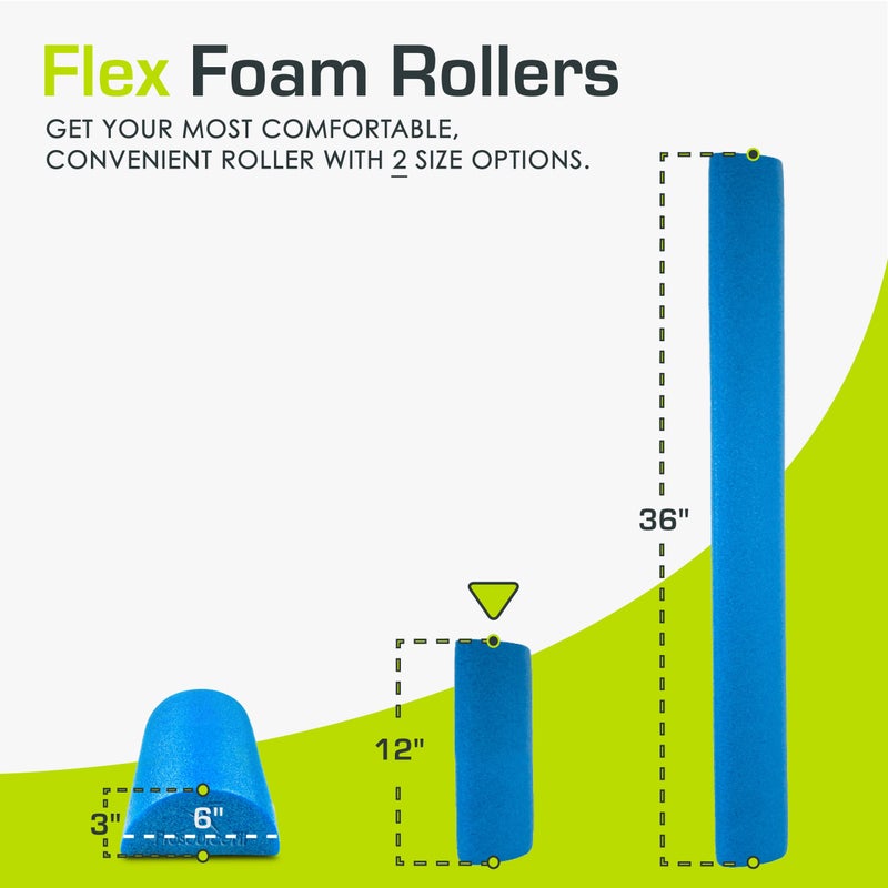 ProsourceFit Flex Foam Rollers for Muscle Massage, Physical Therapy, Core & Balance Exercises Stabilization - Image 2